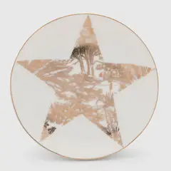 ROBERTA ALLEN - Plato Postre 15 cm Estrella Navidad Dorada