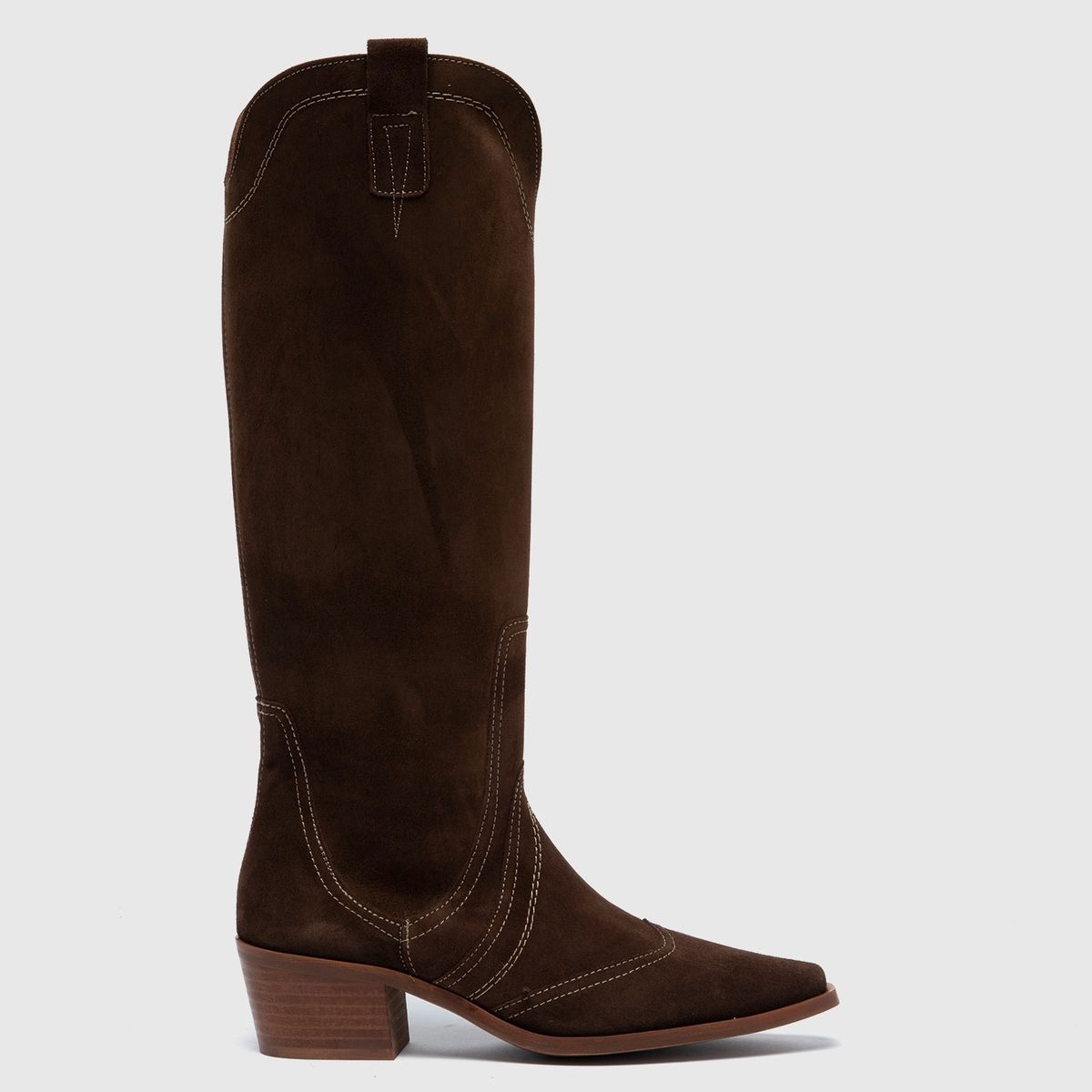 BASEMENT - Bota Vaquera Larga Mujer Cuero Café Basement