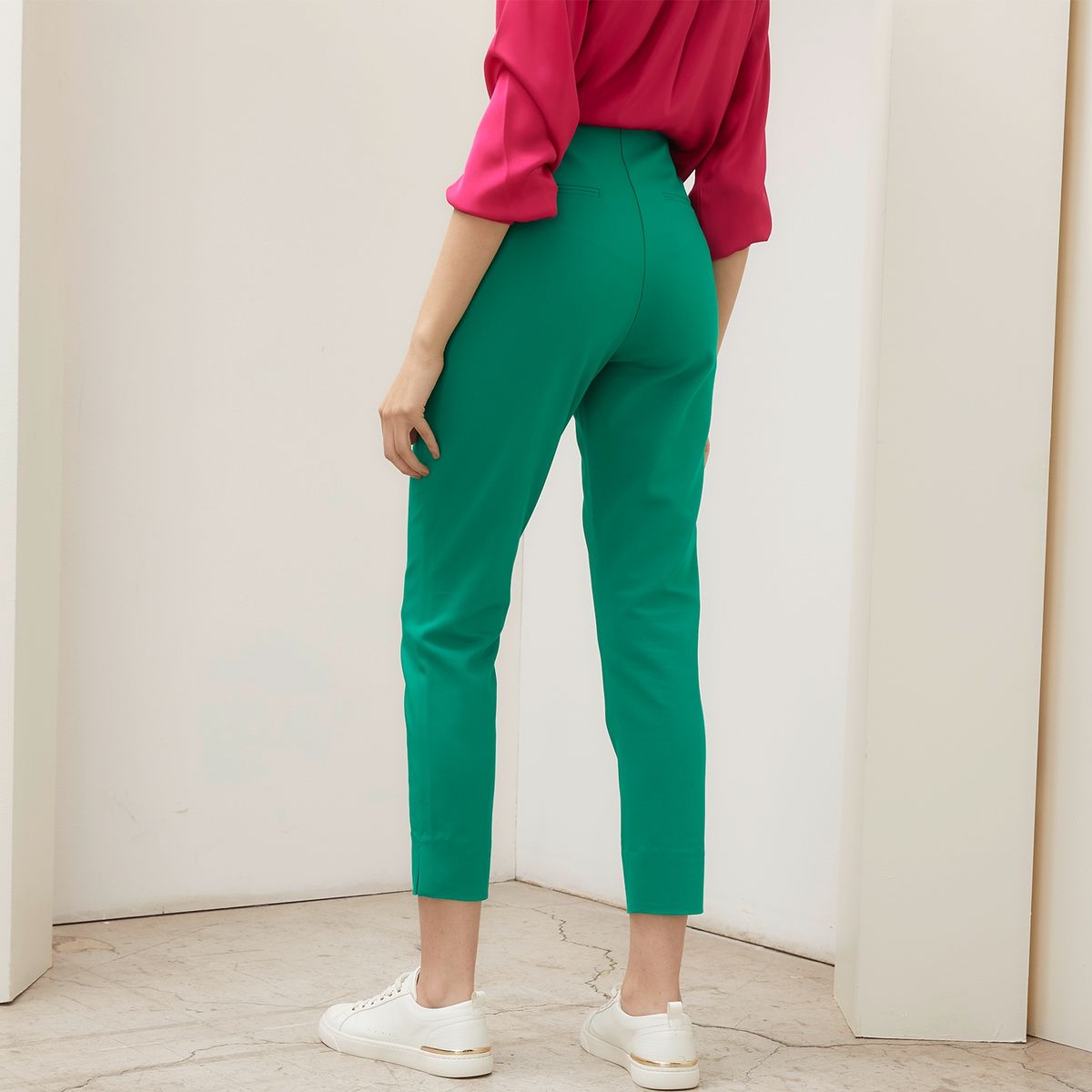 BASEMENT - Pantalón Basement Slim Fit Medio Algodón Mujer