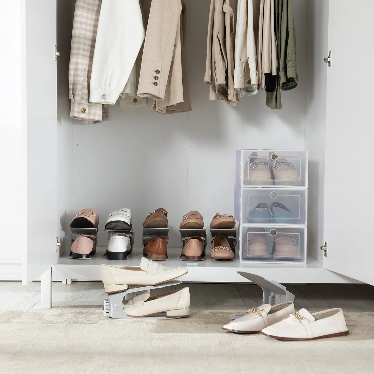 MICA - Set 8 Organizadores Calzado Ajustables Mica