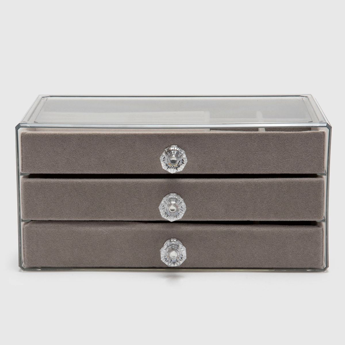 MICA - Joyero Mica 3 Pisos Organizador de Joyas Plástico Gris