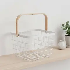 MICA - Canasto Metal Manija Madera