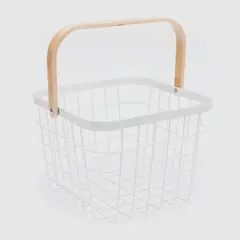 MICA - Canasto Metal Manija Madera