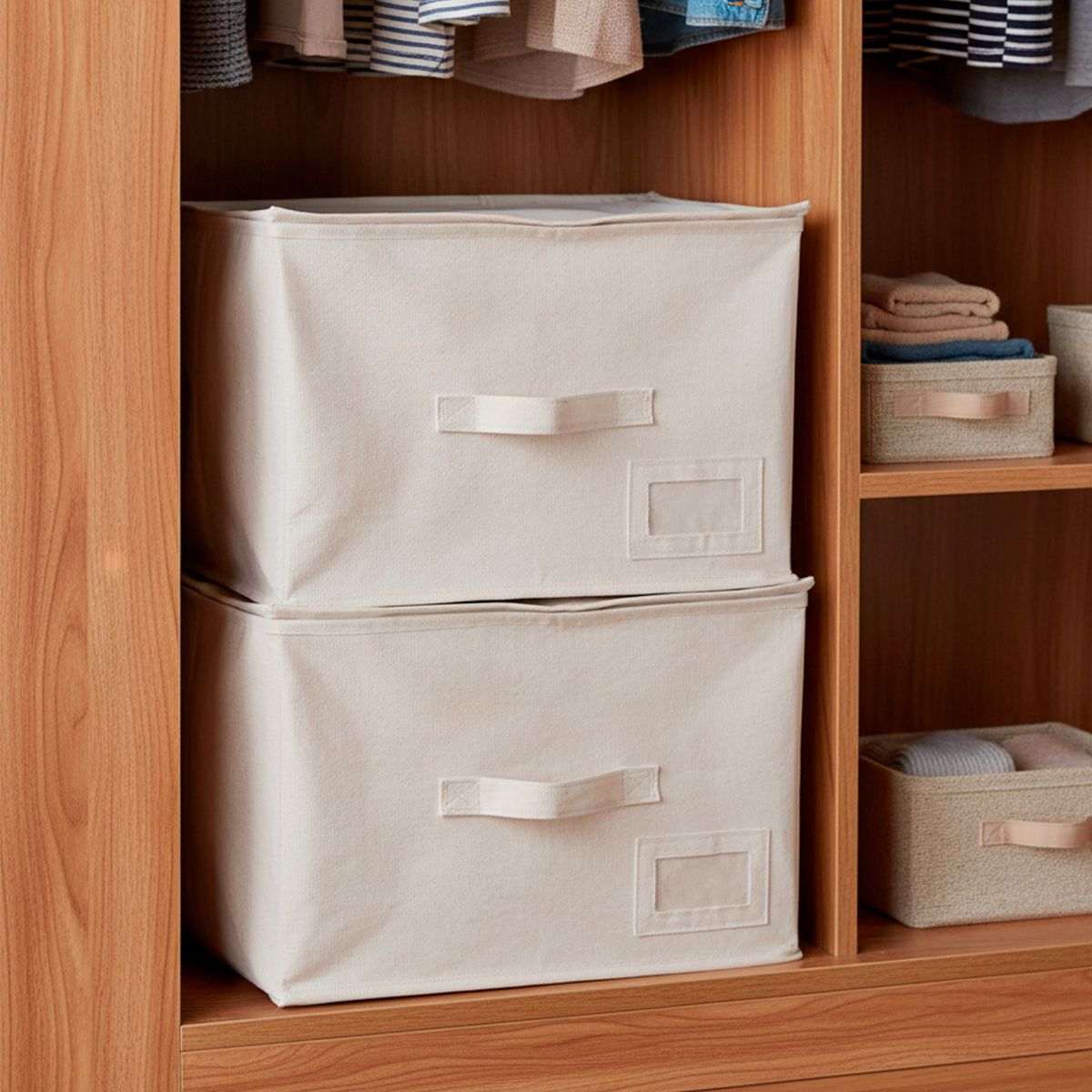 MICA - Set 2 Canastos Con Cierre Canvas M Mica