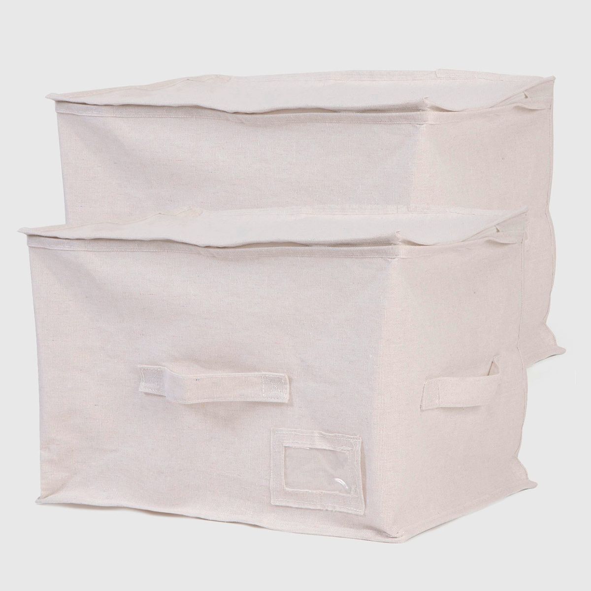 MICA - Set 2 Canastos Con Cierre Canvas M Mica