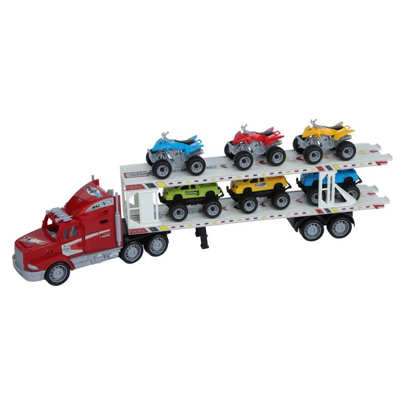 KIDS N PLAY - Camión Transp 3 Camionetas y 3 Cuatrimotos Kids N Play