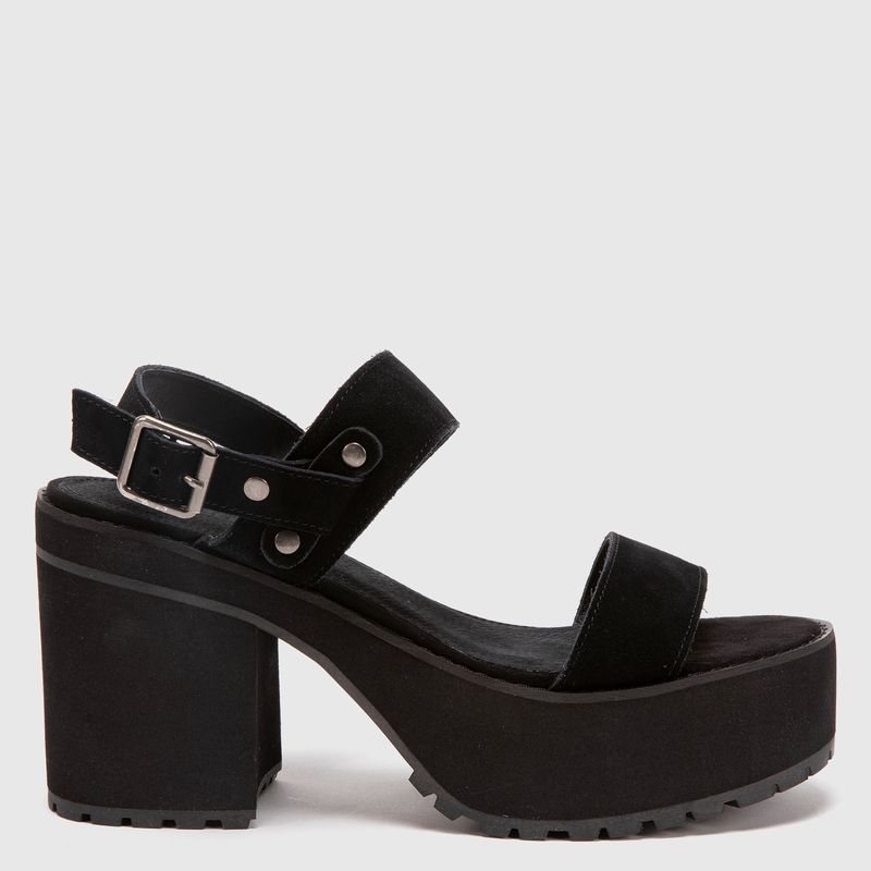 AMERICANINO - Sandalia Mujer Cuero Negro Americanino