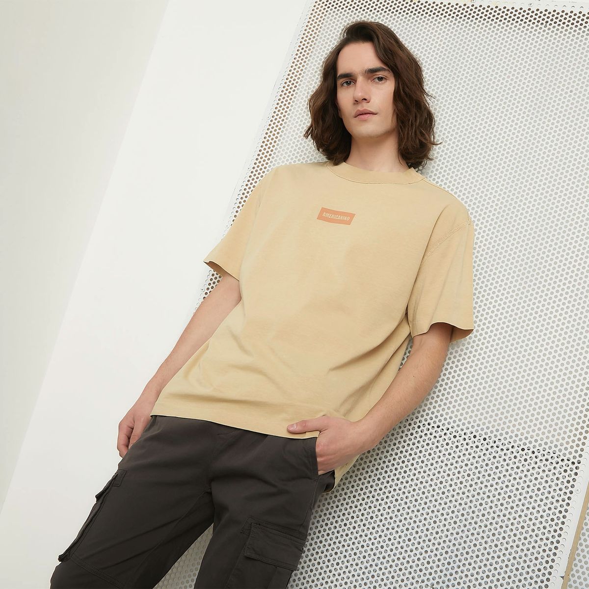 AMERICANINO - Polera Manga Corta Algodón Organico Oversize Hombre Americanino