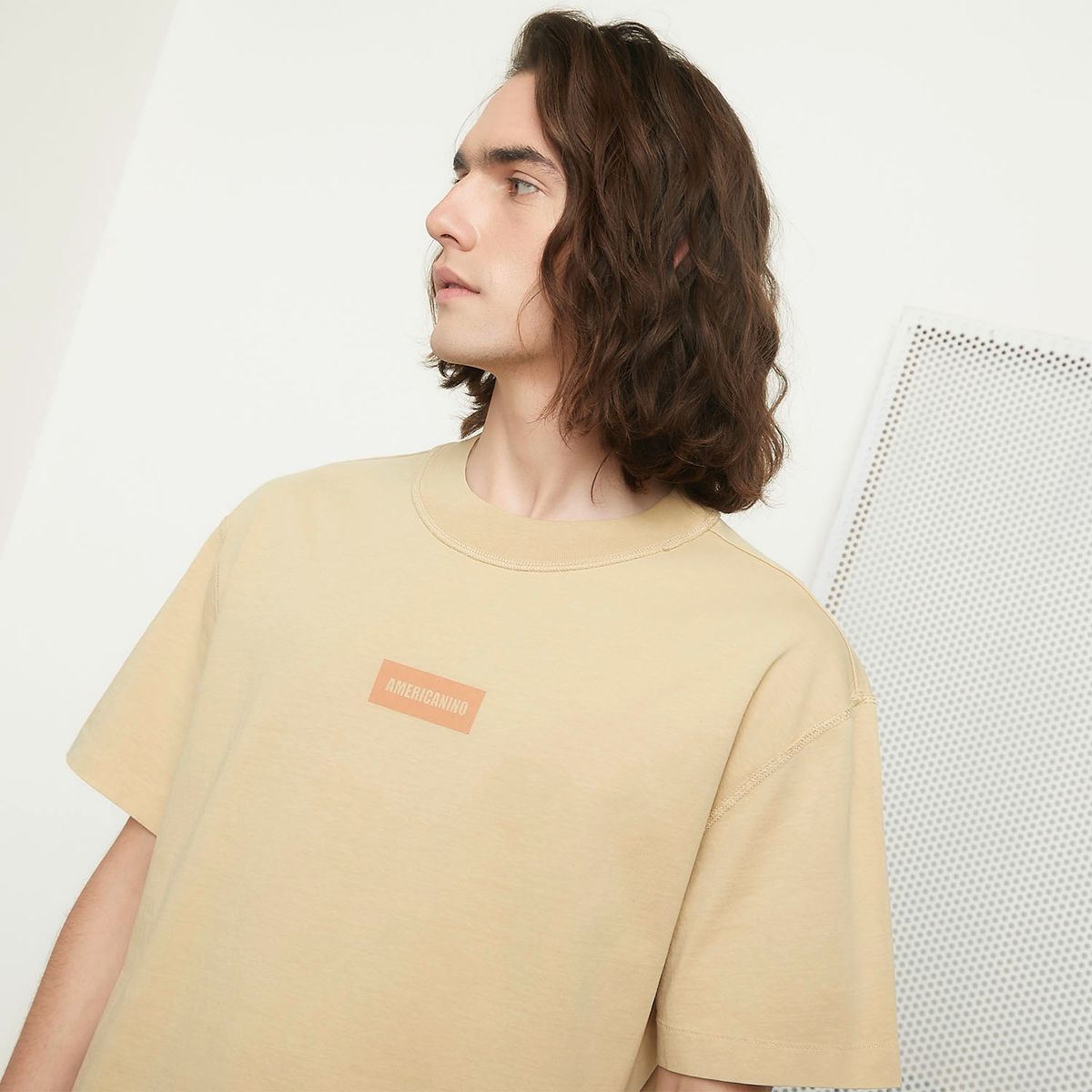 AMERICANINO - Polera Manga Corta Algodón Organico Oversize Hombre Americanino