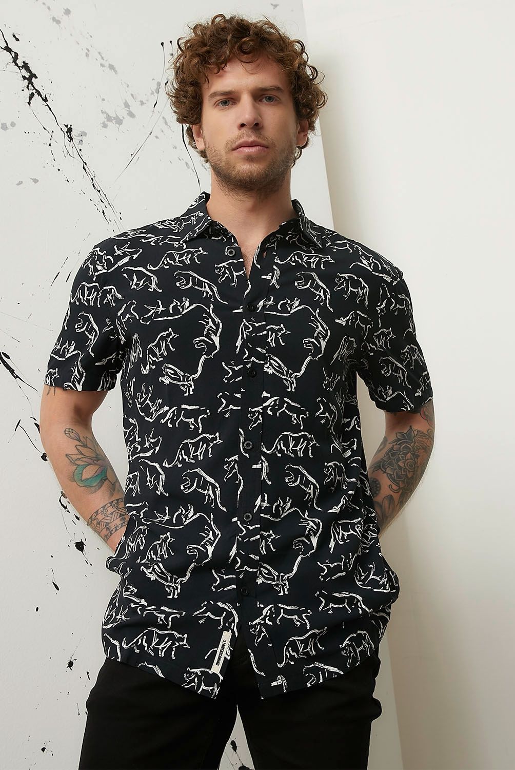 AMERICANINO - Camisa Casual Manga Corta Hombre Americanino