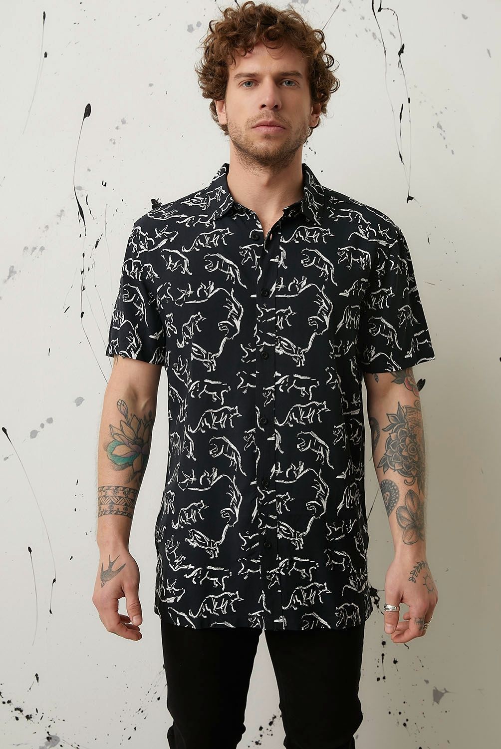 AMERICANINO - Camisa Casual Manga Corta Hombre Americanino