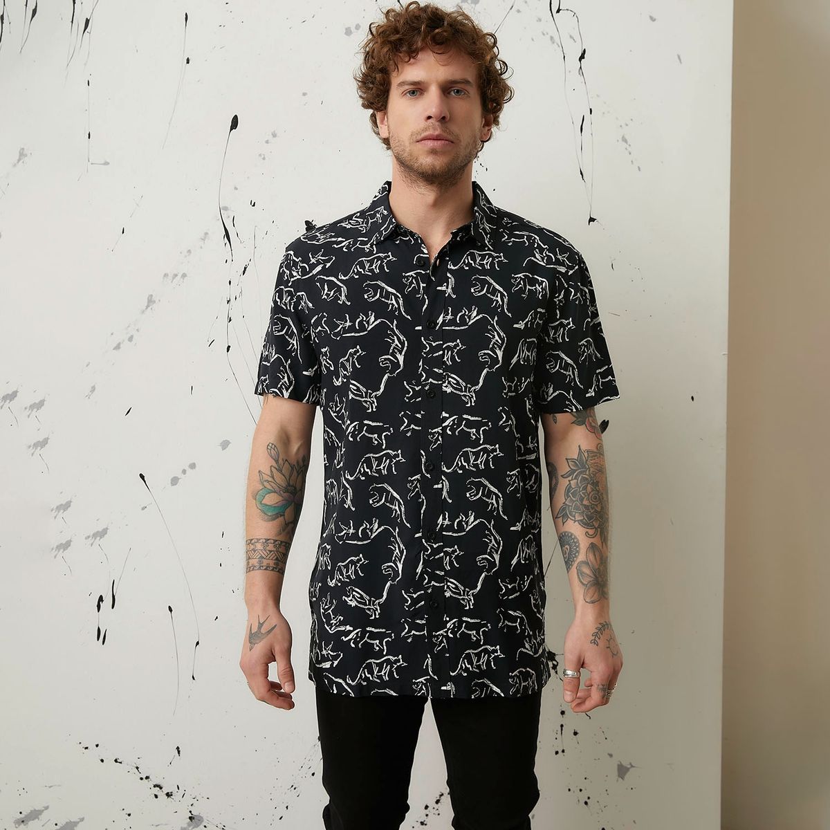 AMERICANINO - Camisa Casual Manga Corta Hombre Americanino