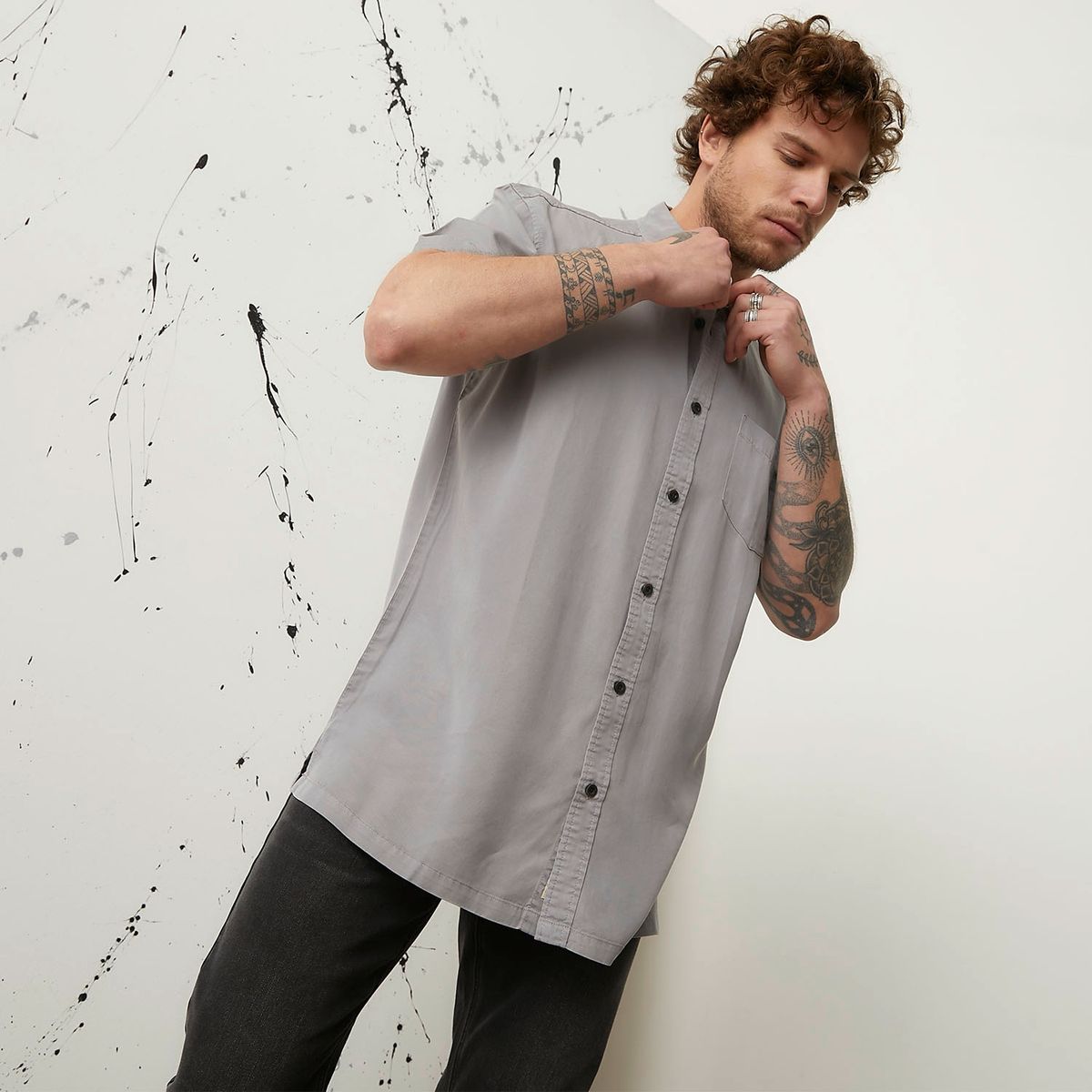 AMERICANINO - Camisa Casual Manga Corta Hombre Americanino