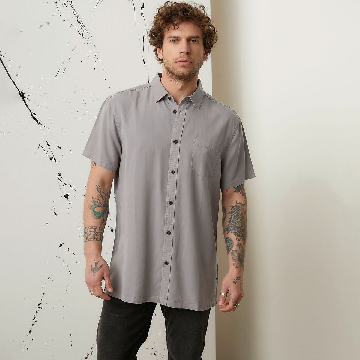 AMERICANINO - Camisa Casual Manga Corta Hombre Americanino