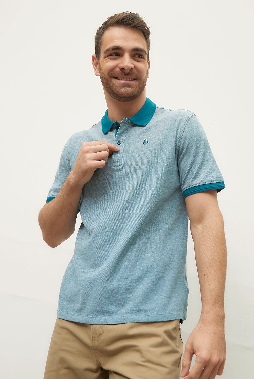 NEWPORT - Polera Cuello Pique Manga Corta Algodón Hombre Newport