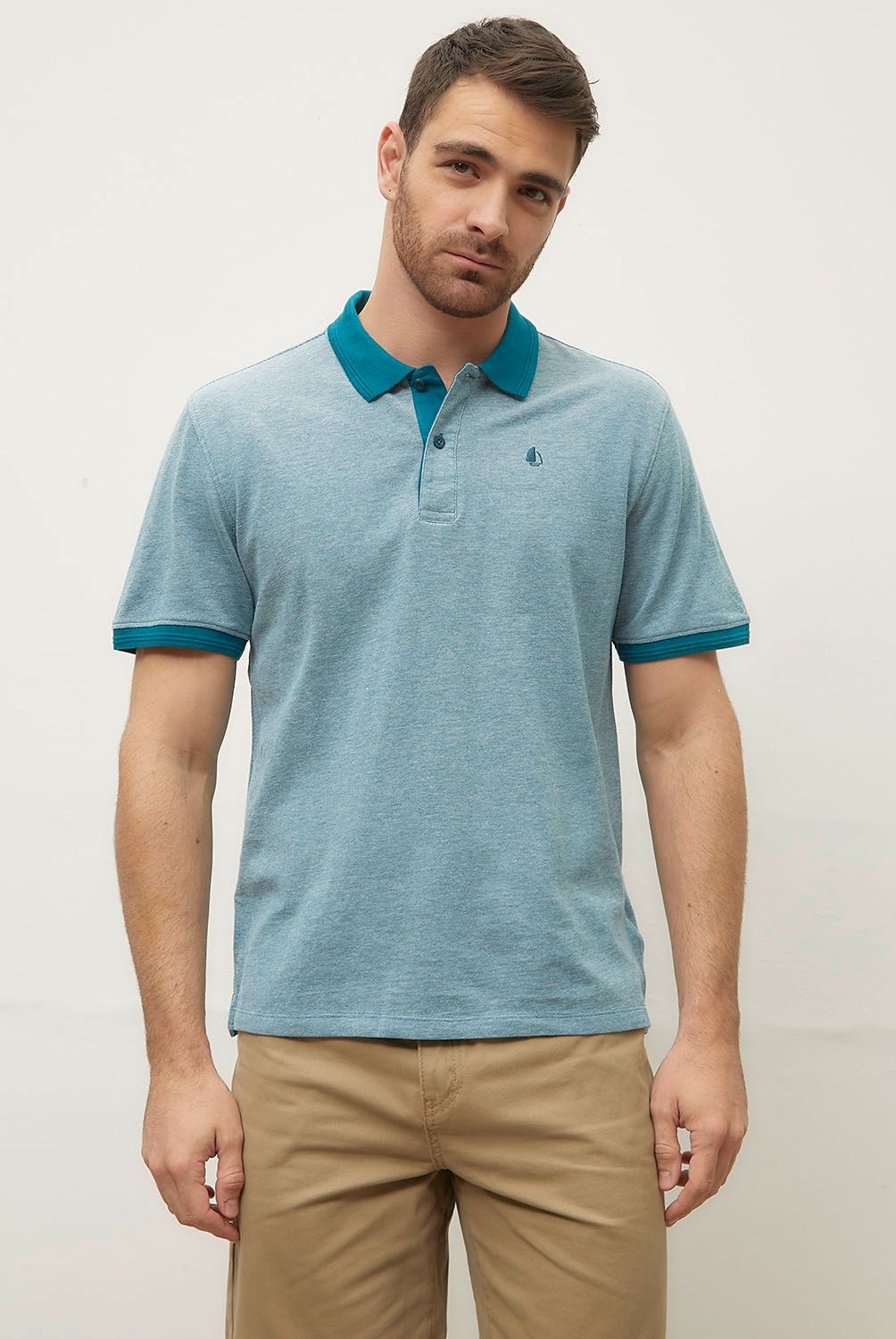 NEWPORT - Polera Cuello Pique Manga Corta Algodón Hombre Newport