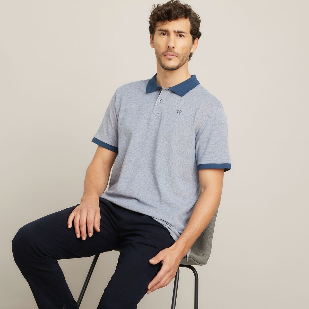 CHRISTIAN LACROIX - Polera Con Cuello Pique Manga Corta Algodón Hombre Christian Lacroix