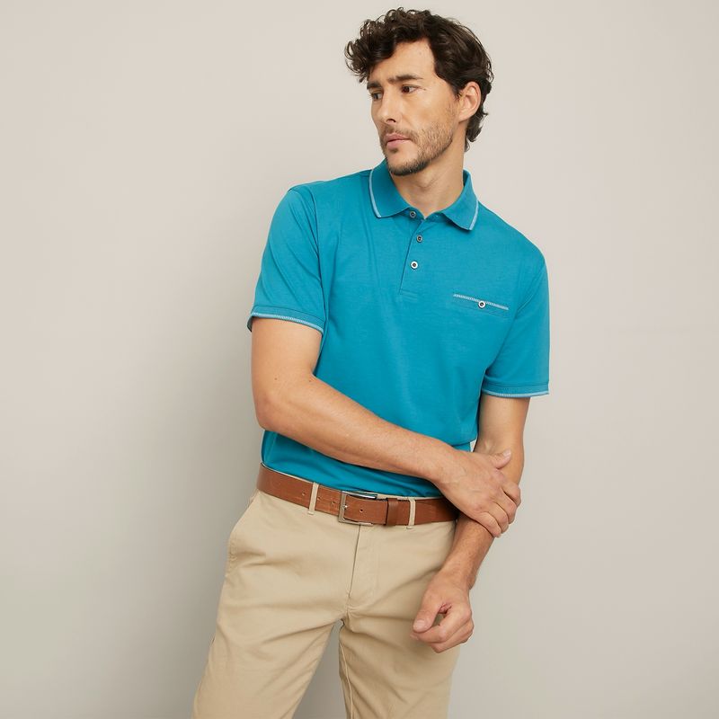 CHRISTIAN LACROIX - Polera Con Cuello Pique Manga Corta Algodón Hombre Christian Lacroix