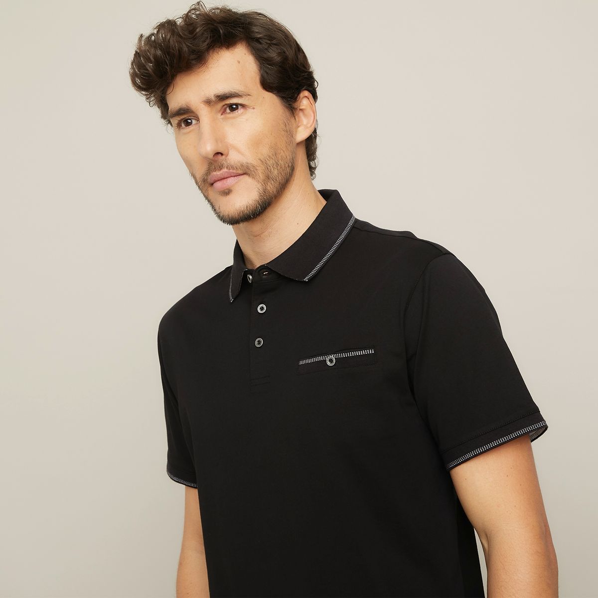 CHRISTIAN LACROIX - Polera Con Cuello Pique Manga Corta Algodón Hombre Christian Lacroix