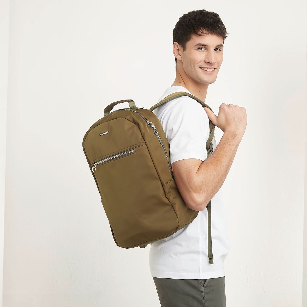 BASEMENT - Mochila Unisex Verde Basement