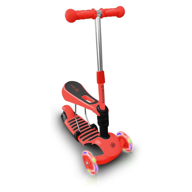 SCOOP - Scooter Scoop 2 en 1 Rojo Claro con Luz para Niños