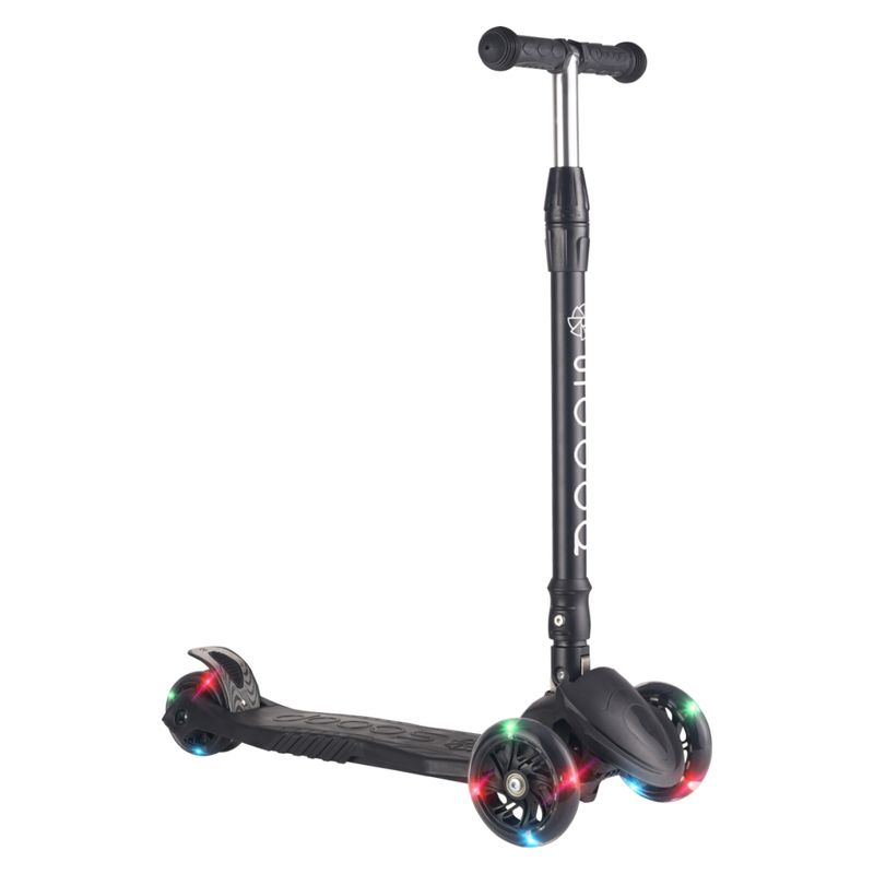 SCOOP - Scooter 3 Ruedas Scoop Infantil con Luz Fluor Plegable Negro