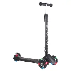 SCOOP - Scooter 3 Ruedas Infantil con Luz Fluor Plegable Negro