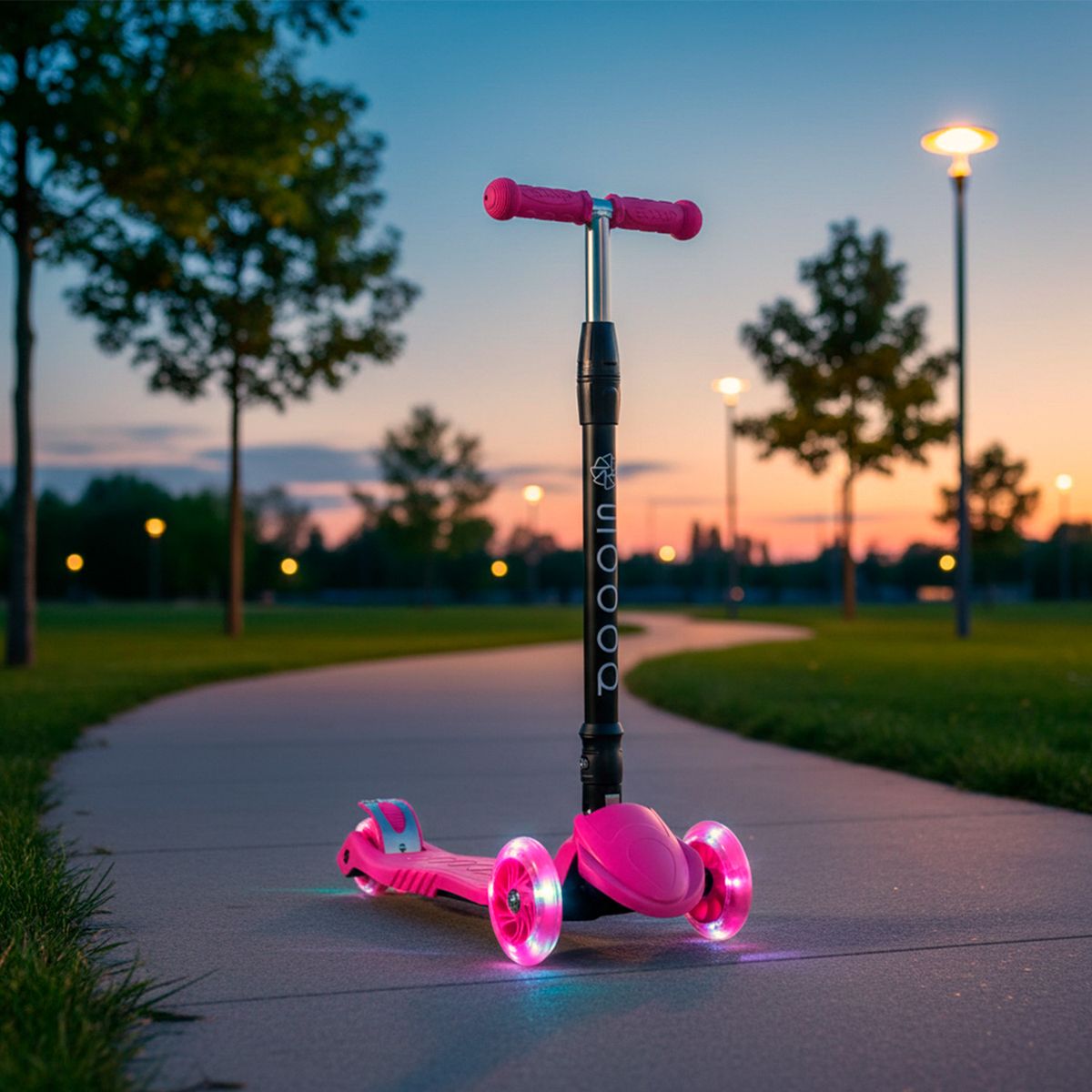 SCOOP - Scooter 3 Ruedas Con Luz Fluor Rosado Scoop