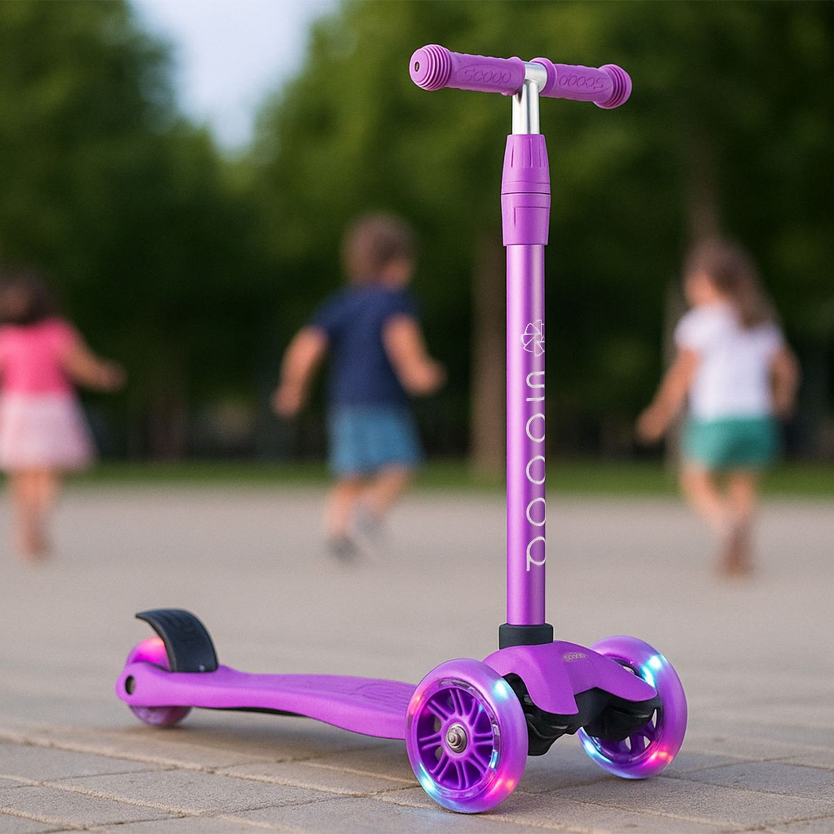 SCOOP - Scooter 3 Ruedas Scoop con Luz Fluor Morado
