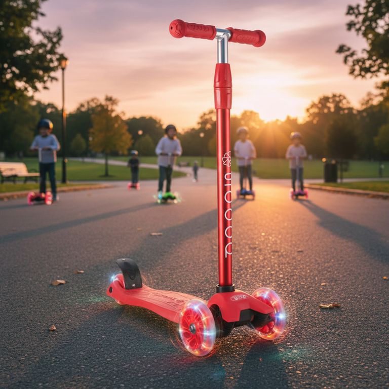 SCOOP Scooter Con Luces Y Altura Regulable Rojo