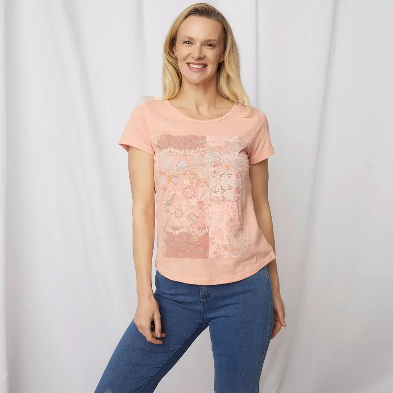 NEWPORT - Polera Manga Corta Algodón Mujer Newport