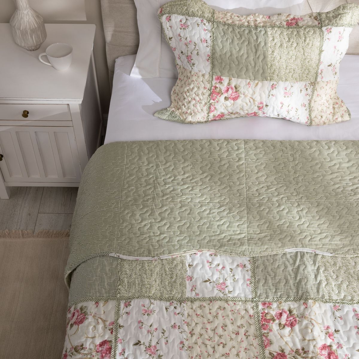 TEXTIL VIÑA - Cubrecama Promo Patch Verde Textil Viña