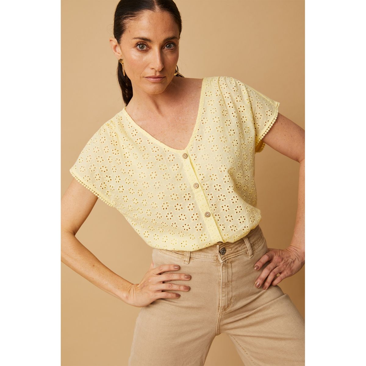 NEWPORT - Polera Manga Corta Algodón Mujer Newport