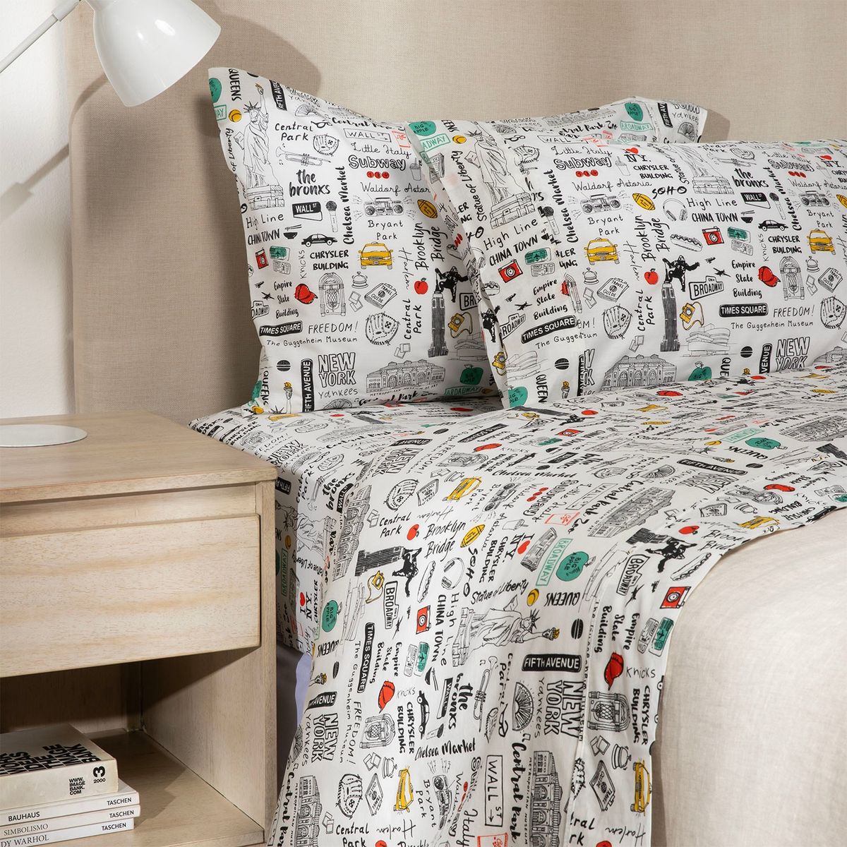 MICA - Juego de Sábanas 180 Hilos Estampada Broadway Ny Mica