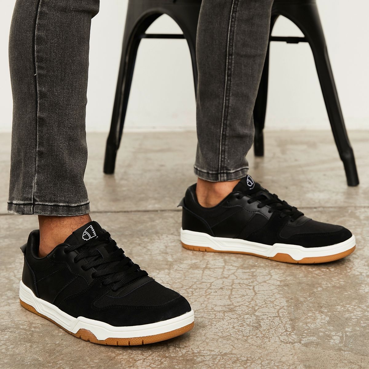 AMERICANINO - Zapatilla Urbana Hombre Cuero Negro Americanino