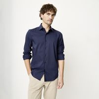 Camisa de Vestir Algodón Manga Larga Hombre