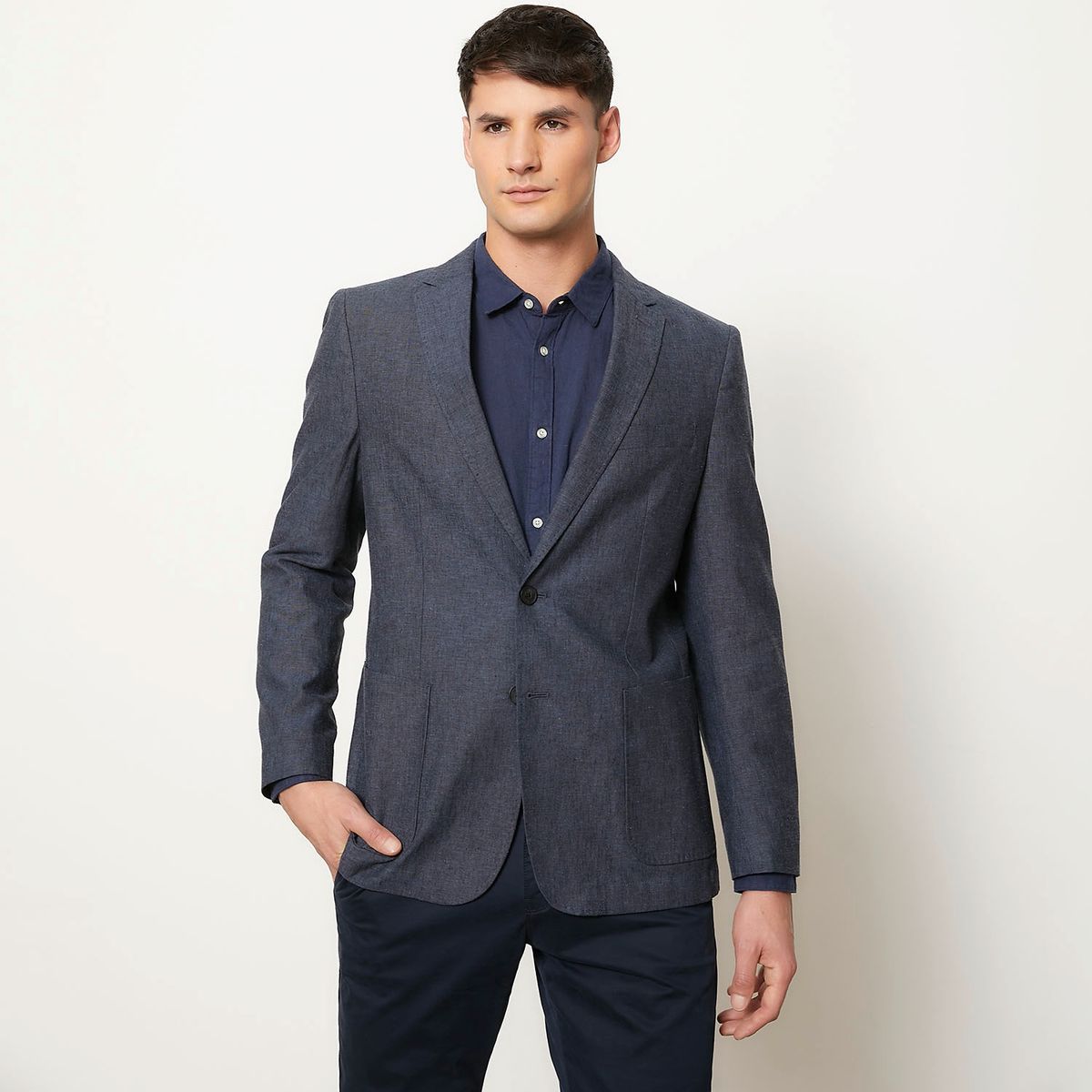 BASEMENT - Chaqueta Formal Slim Lino Hombre Basement