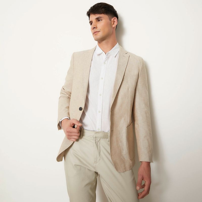 BASEMENT - Chaqueta Formal Slim Lino Hombre Basement