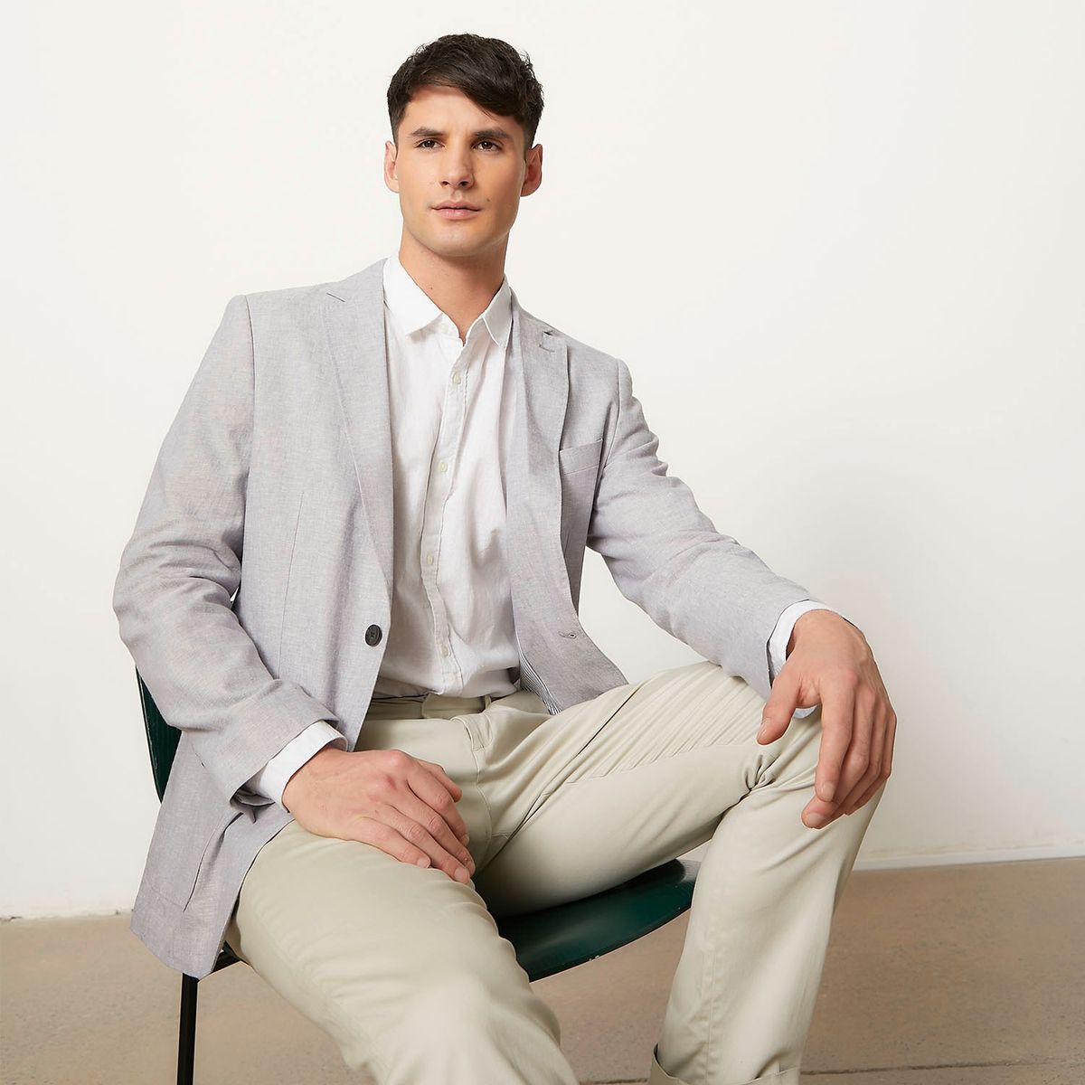 BASEMENT - Chaqueta Formal Slim Lino Hombre Basement