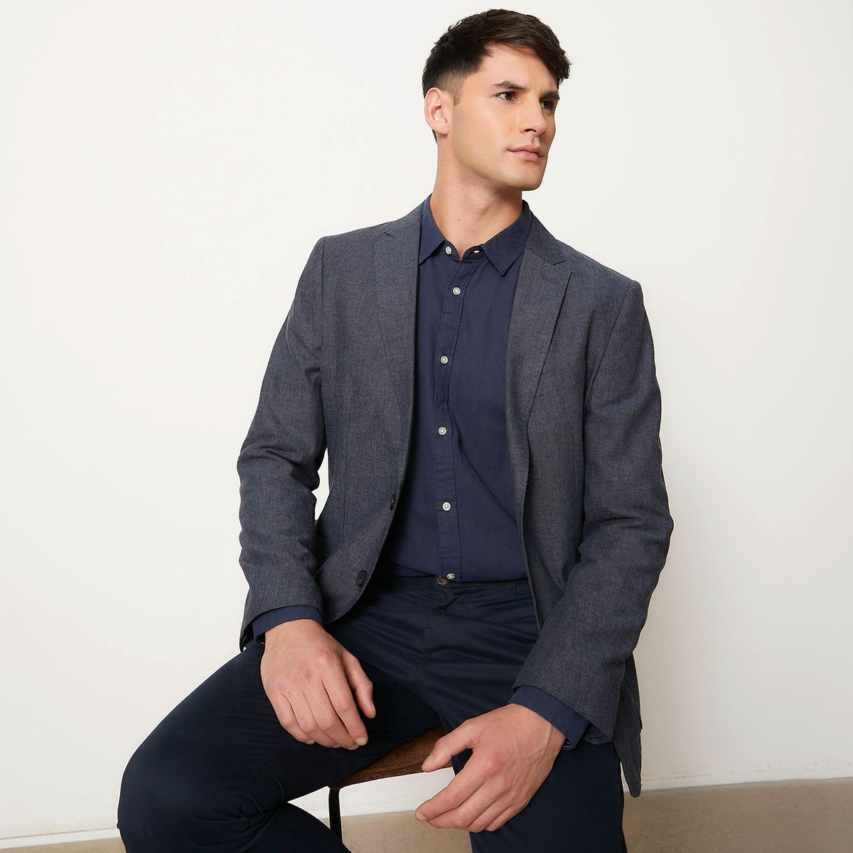 BASEMENT - Chaqueta Formal Slim Lino Hombre Basement