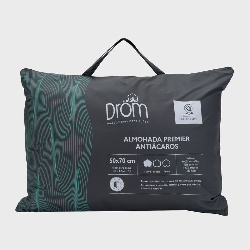 DROM - Almohada Microfibra Premier Antiacaros 50X70 Cm Drom