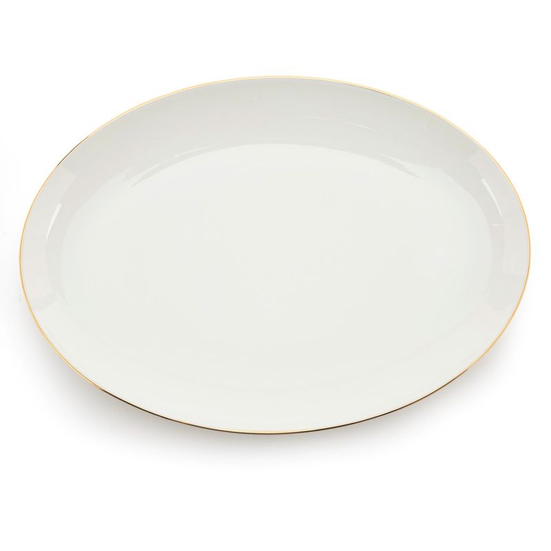 FLORENCIA - Fuente Ovalada Florencia 36 Cm Borde Dorado
