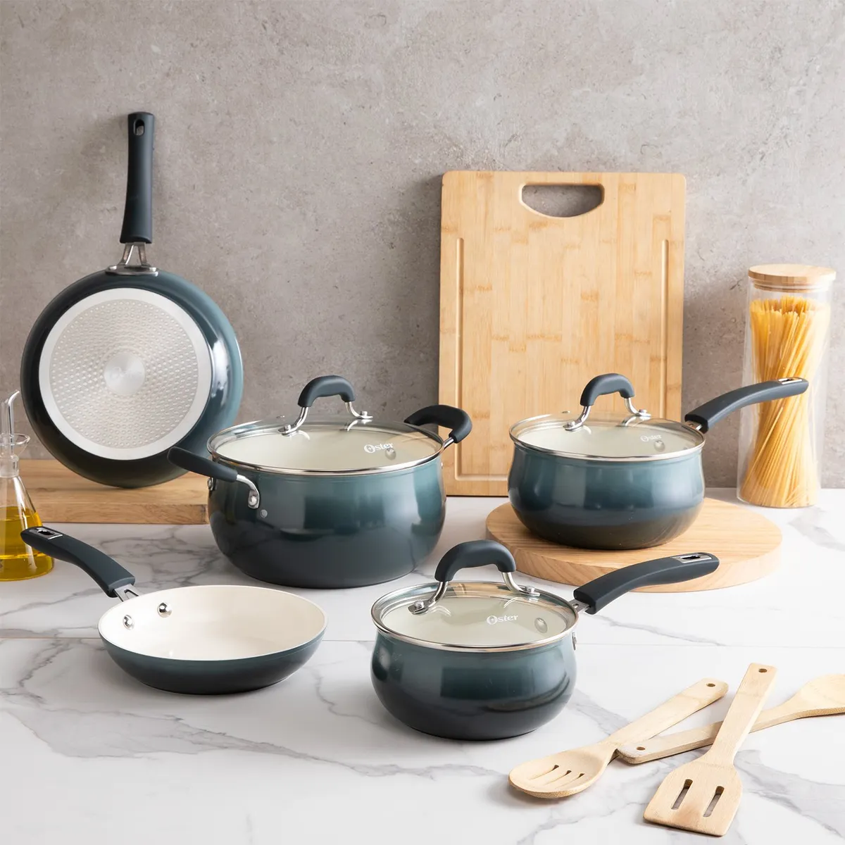 OSTER - Batería de Cocina 8 Piezas Cerámica Ceramic Oster