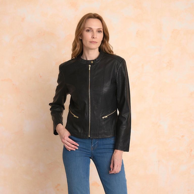 Chaqueta Efecto Cuero Mujer S.Cocci