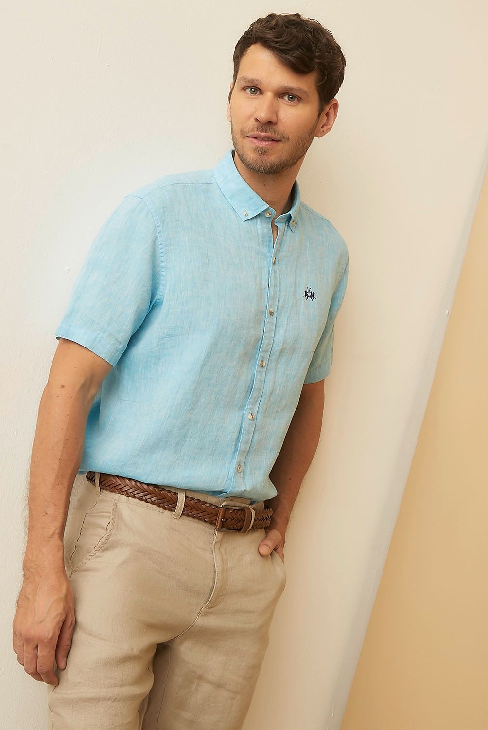 LA MARTINA - Camisa Manga Corta Lino Hombre La Martina