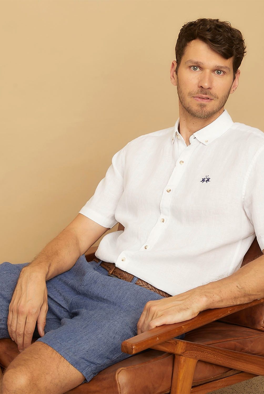 LA MARTINA - Camisa Manga Corta Lino Hombre La Martina
