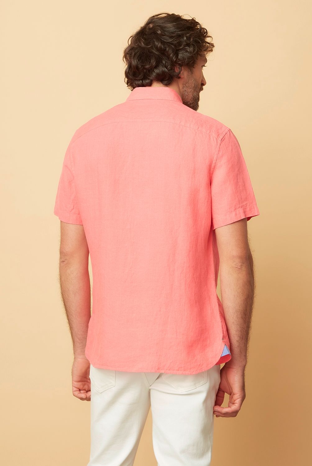 CASCAIS - Camisa Casual Lino Manga Corta Hombre Cascais