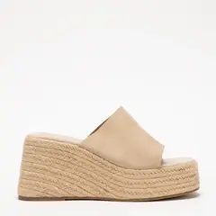 BASEMENT - Sandalia Mujer Cuero Beige