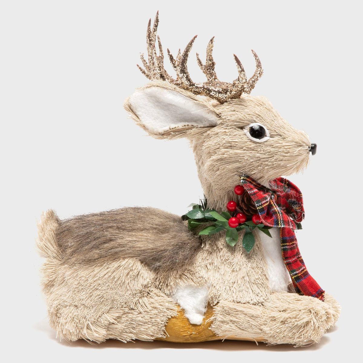MICA - Adorno Muñeco Reno Sentado Navidad 24X26 Cm Mica