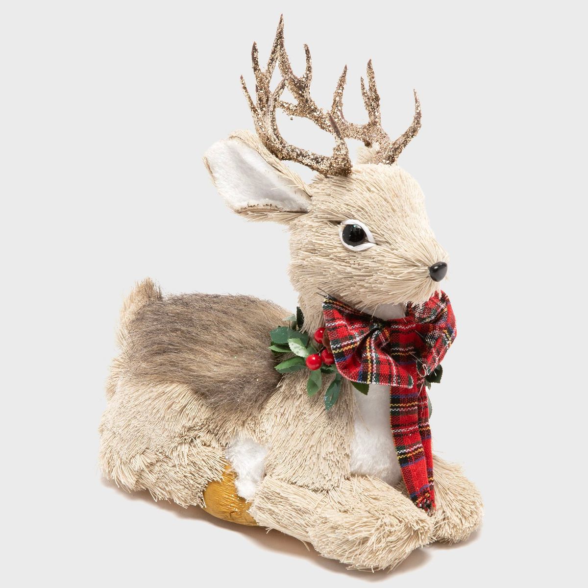 MICA - Adorno Muñeco Reno Sentado Navidad 24X26 Cm Mica